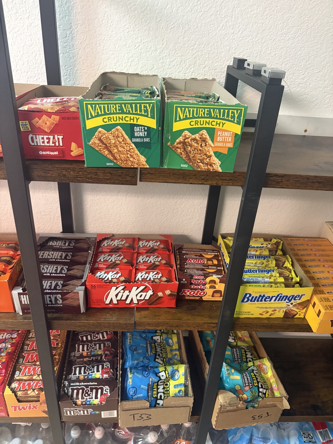 Assorted candy and sweet treats on store shelves